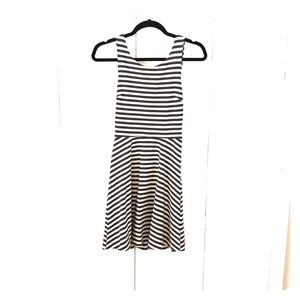 Gray and White Striped Dress